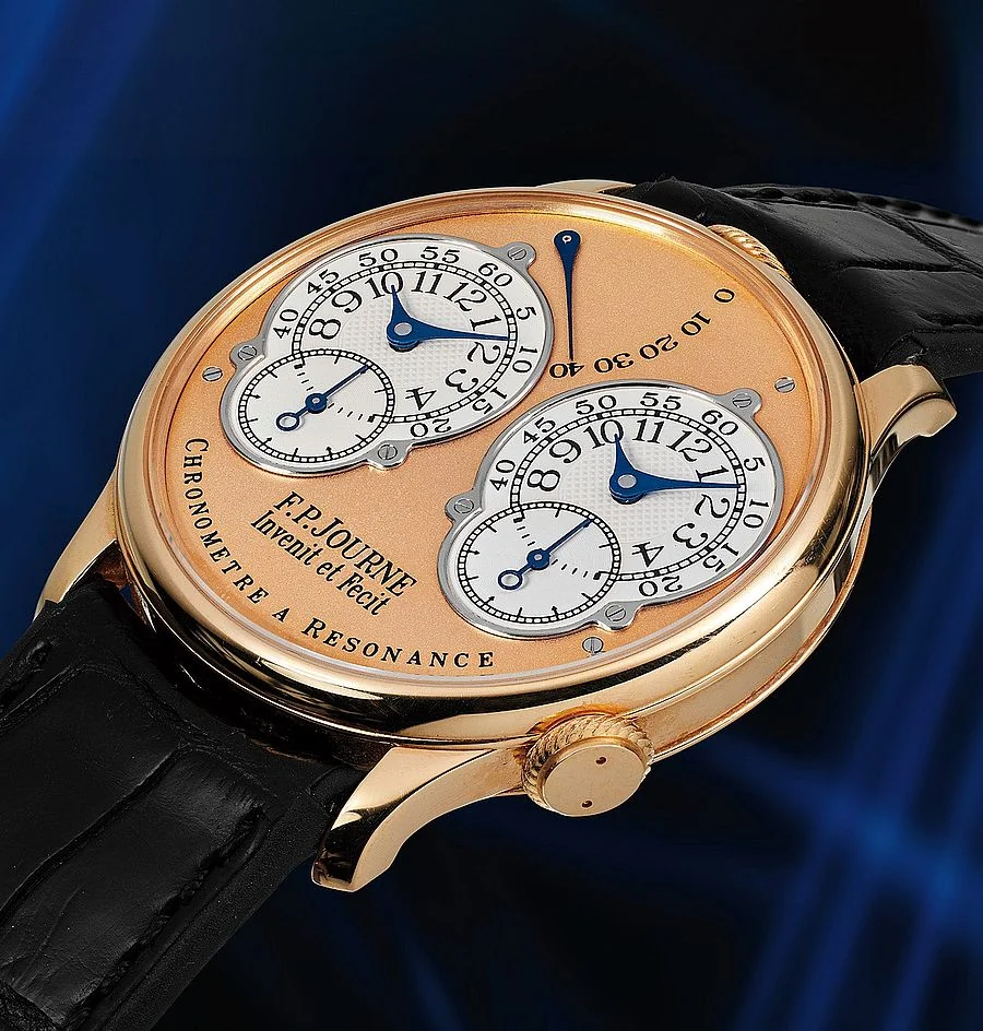 F.P. Journe Chronomètre à Résonance rozéarany tokban, kettős számlappal