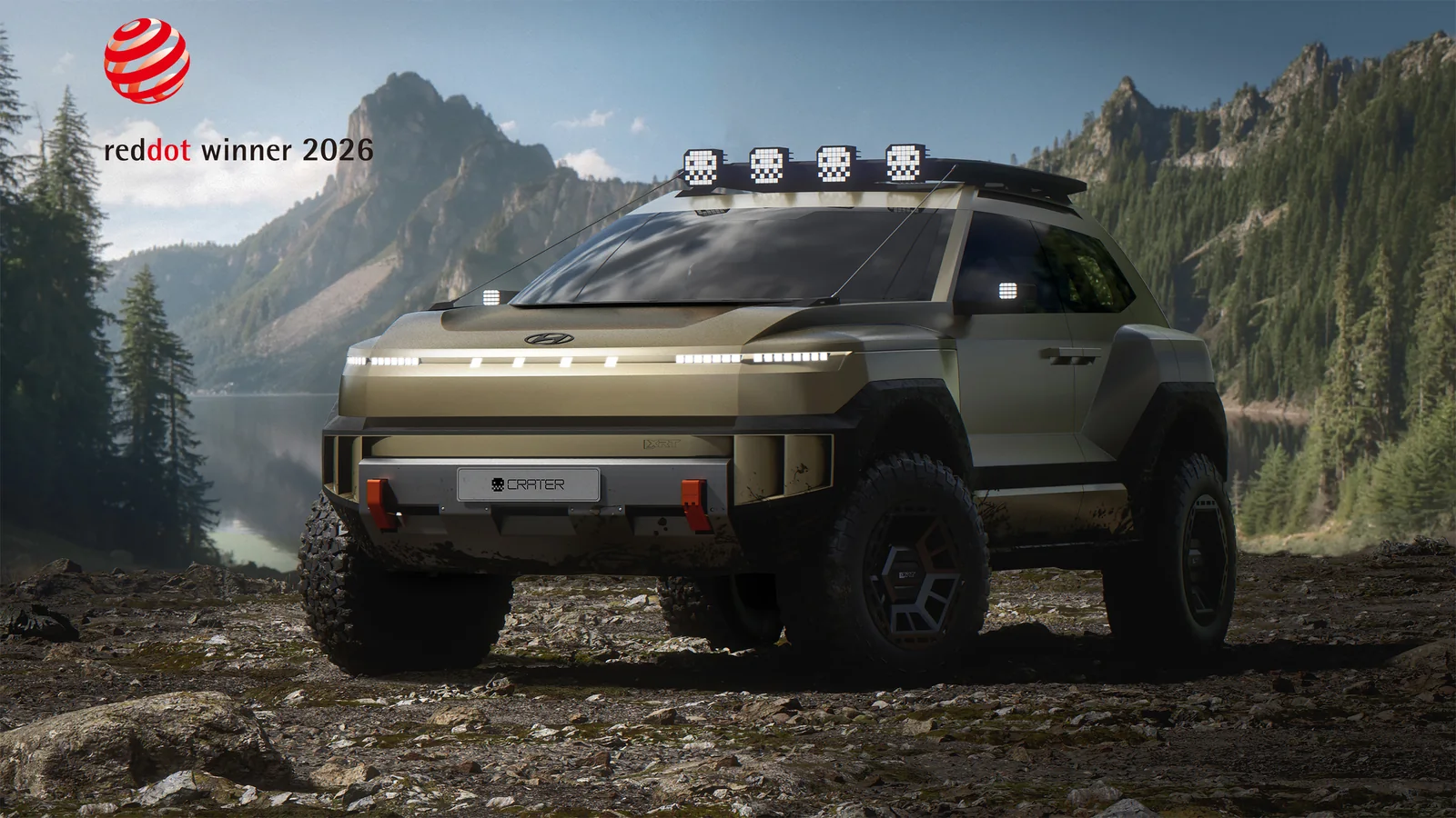 A Hyundai CRATER Concept elektromos expedíciós tanulmány hegyi terepen