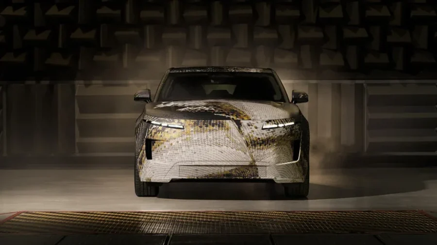 A Range Rover GT műszerfalának szőtt textil borítása