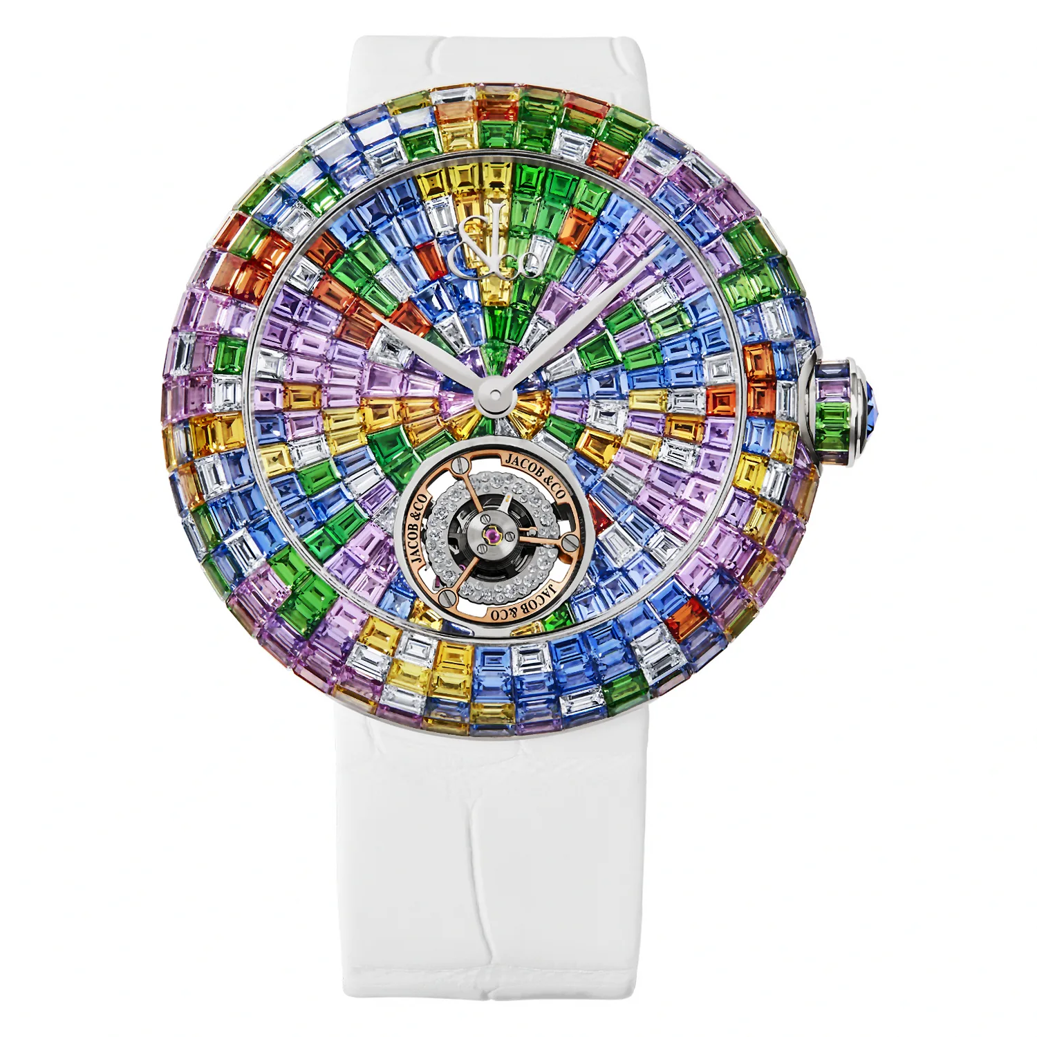 Jacob & Co. Brilliant Flying Tourbillon Pastel Arlequino karóra szemből